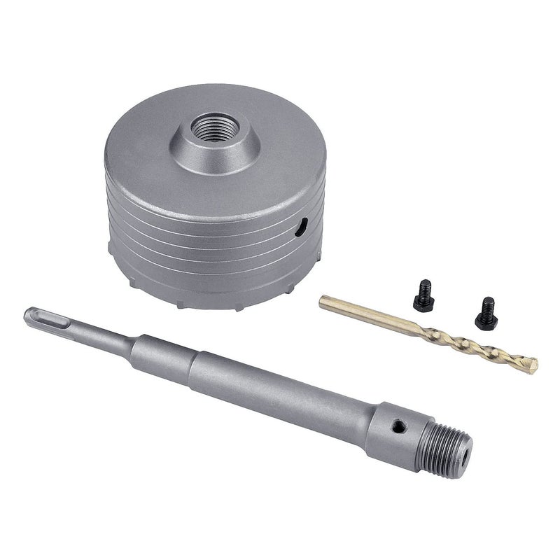 GUICGOC 125mm / 4.9 inch Concrete Hole Saw with 220mm SDS Plus Shank Connecting Rod, Tungsten Carbide Teeth (7.7mm x 4mm) Cement Hole Saw for Concrete Cement Brick Wall Stone (125mm (4.9 inch)) - Image 5
